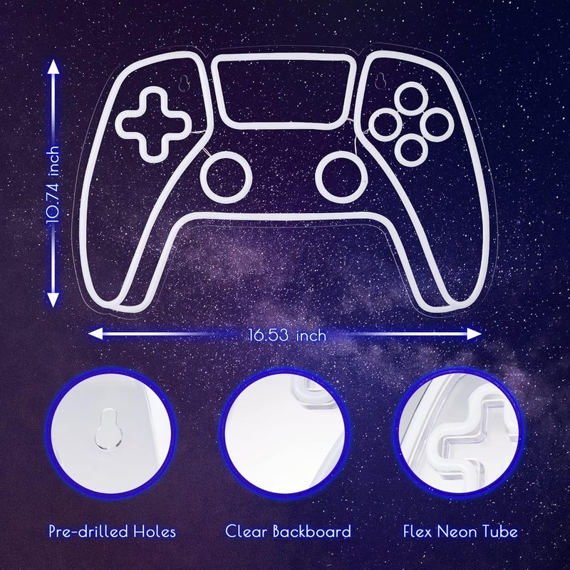 Kavaas Gamer Neon Sign, Neon Controller Sign for Gaming Room Decor - Gaming Neon Sign for Teen Boys Room Decor - Best Gamer Gifts for Teenage Boys, Kids - Image 3